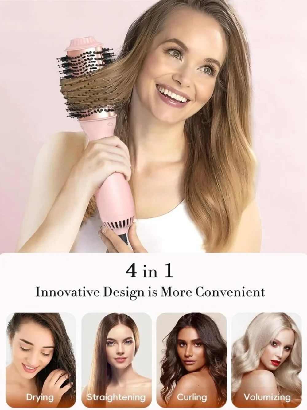 One-Step Hot Air Brush Dryer for Smooth Blowout & Volume - Hair Styling Tool